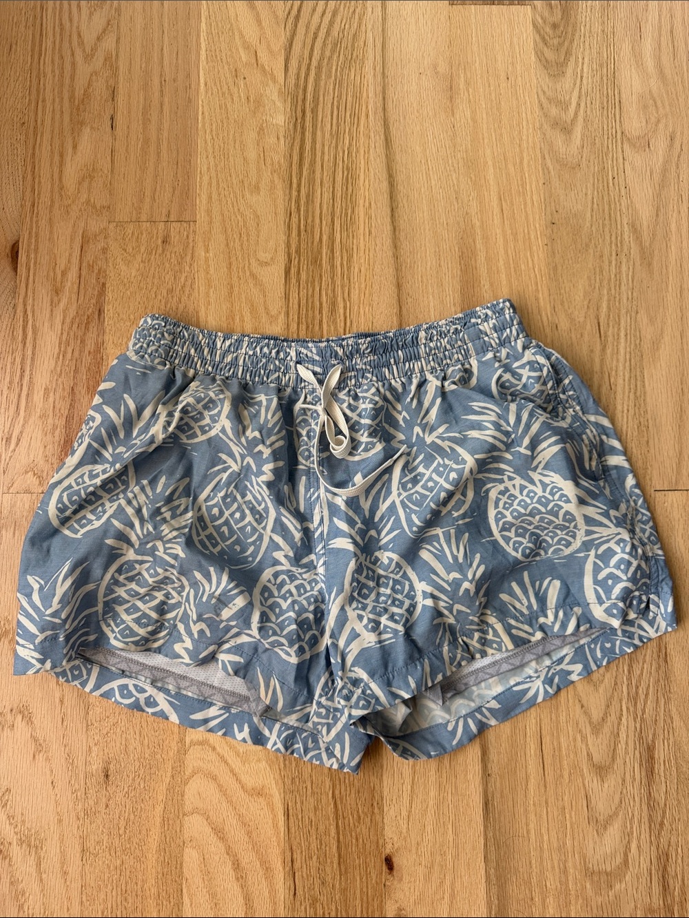 chubbies Blue Pineapple Print Men's Swim Athletic Shorts